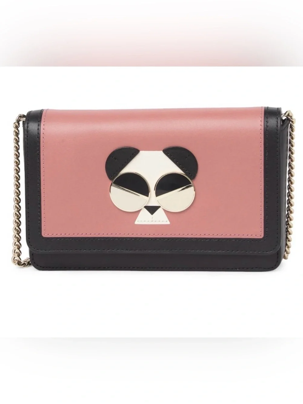 KATE SPADE NEW YORK gentle panda chain crossbody wallet